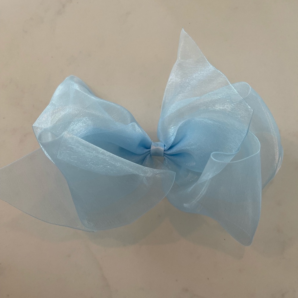 5 Inch Organza Baby Blue Bow